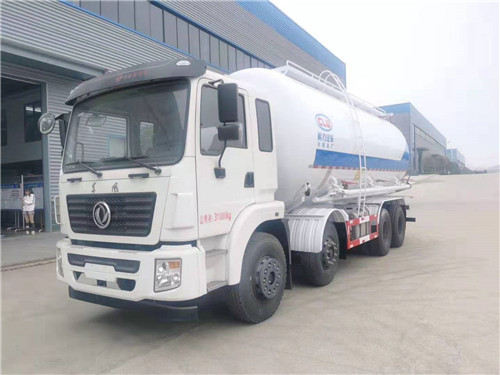 東風(fēng)前四后八輕量化粉粒物料車(chē)，可選玉柴290馬力和濰柴300馬力，適應(yīng)市場(chǎng)需求